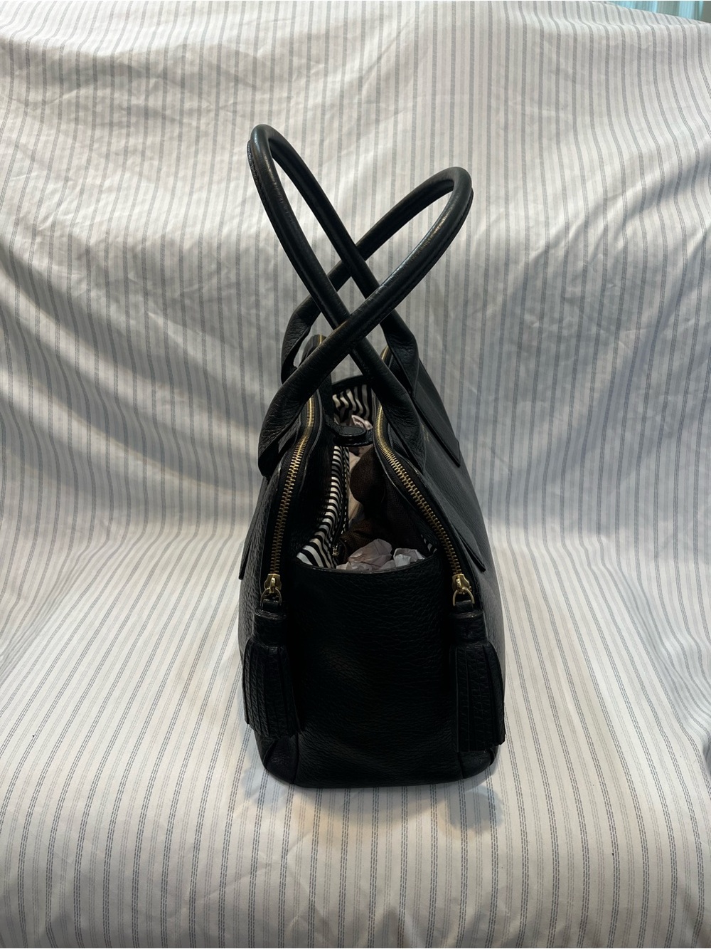 kate spade Black Pebbled Leather Purse Gold Hardware - Picture 4 of 7